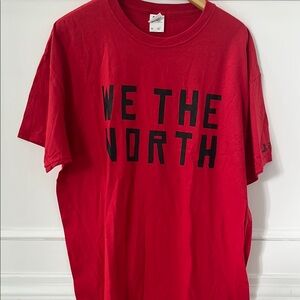 Toronto Raptors Red and Black Short Sleeve Tee with Bold Graphic
